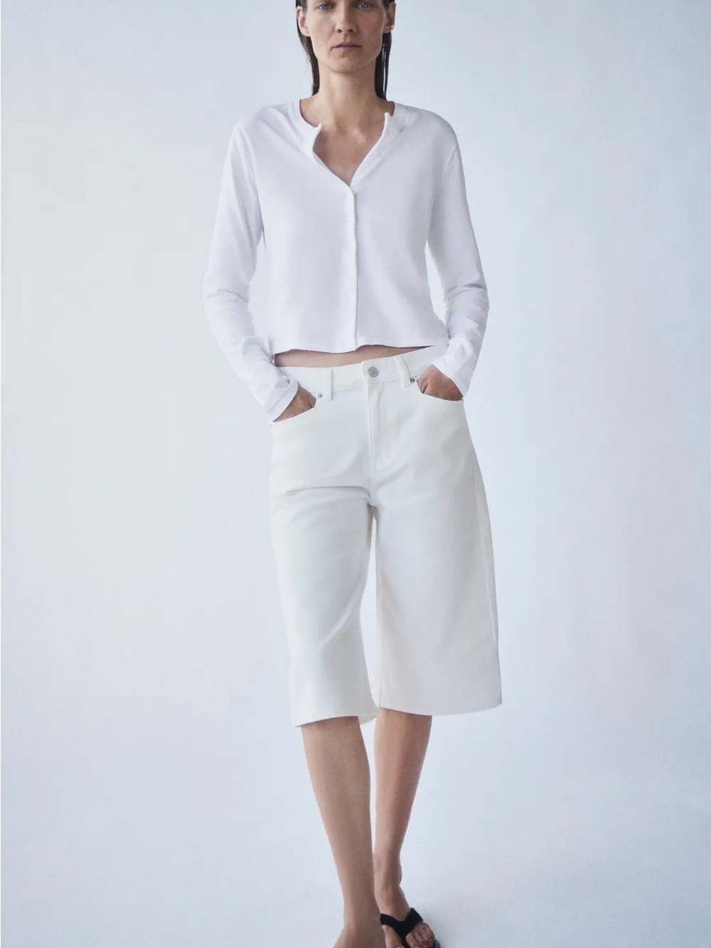 ZARA 100% COTTON BUTTON T-SHIRT